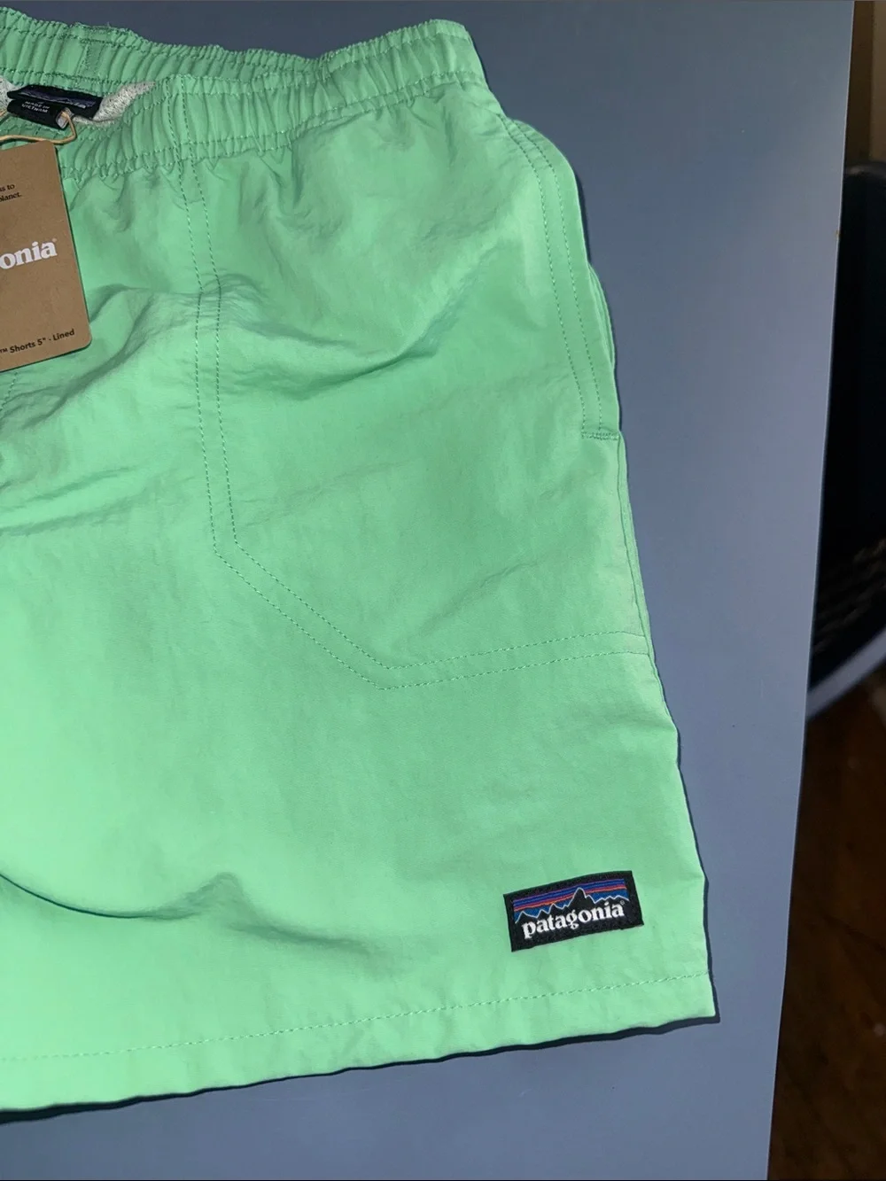 Patagonia Kids Mint Green Swim Shorts